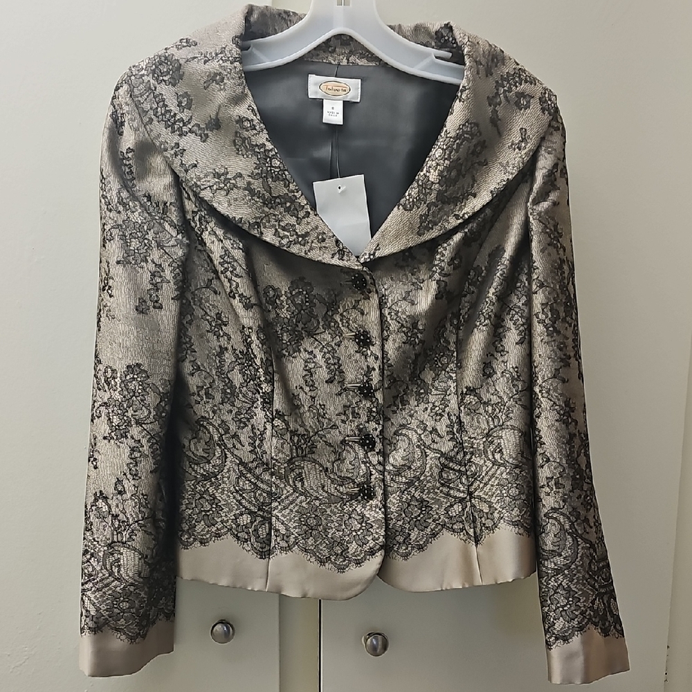 Talbots Tan and Black Lace Suit Jacket
